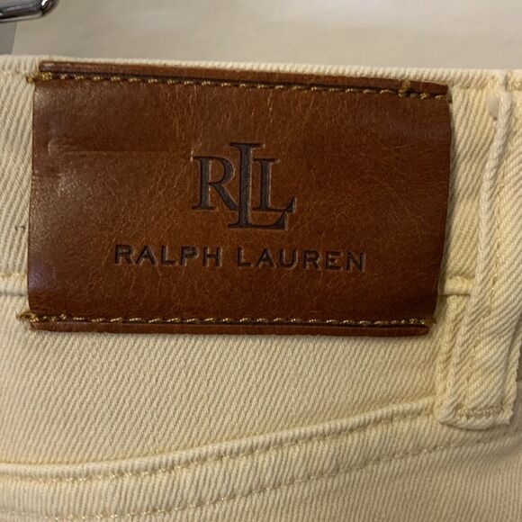 Lauren Ralph Lauren Tan Stretch Denim High Rise Straight Leg Jeans Size 18 - Picture 6 of 12